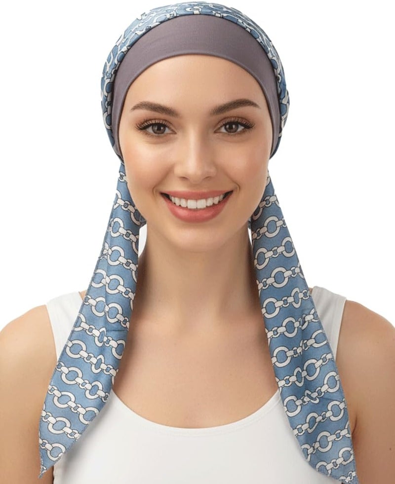 FADACHY Chemo Headwear for Women,Chemo Caps Lightweight for Summer with Head Scarf,Silky Soft Hair Turbans Fashion - Image 1